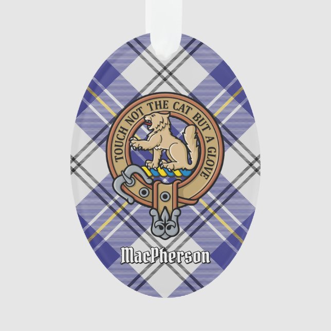 Adorno Clan MacPherson Escudo por Blue Dress Tartán (Anverso)