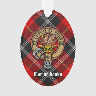 Adorno Clan Marjoribanks Escudo sobre Tartán