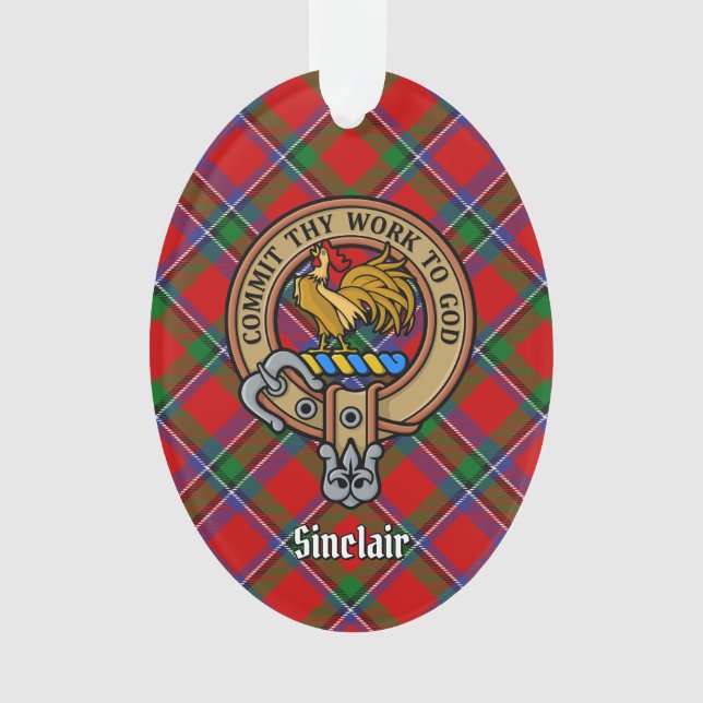 Adorno Clan Sinclair Escudo sobre Tartán (Anverso)