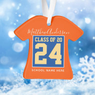 Adorno Clase de Graduación Azul y Oro Naranja 2024