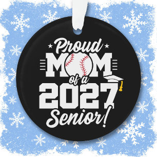 Adorno Clase de Graduados 2027 Béisbol Mamá Orgullosa