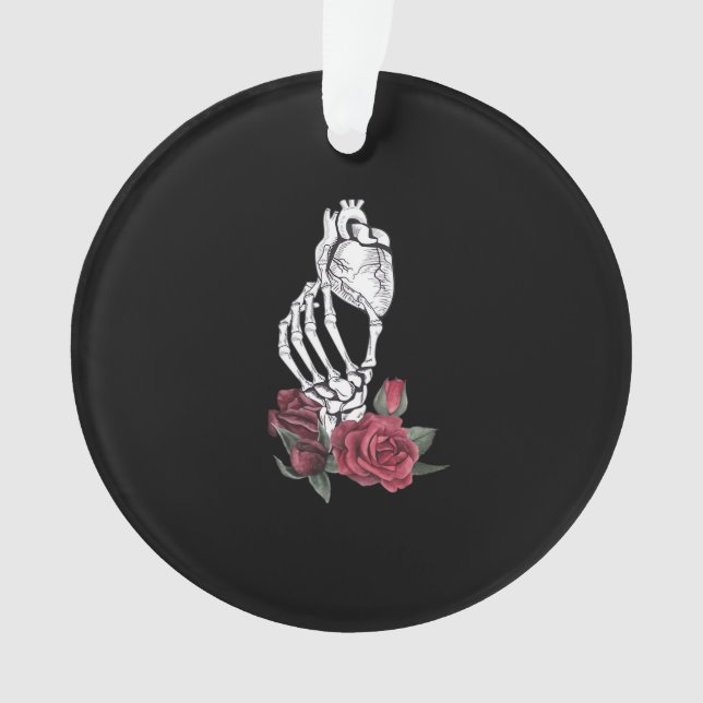 Adorno Clásico de Mano del Corazón del Skeleton (Anverso)
