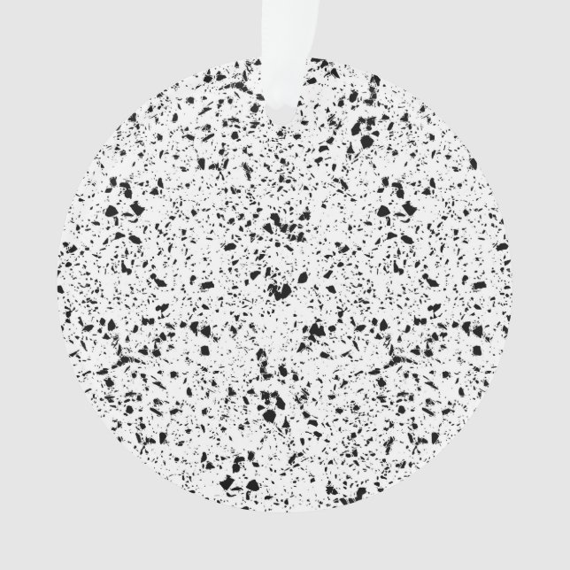 Adorno Clásico Mármol Blanco Negro Terrazo (Anverso)