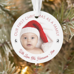 Adorno Clásico Nuestro Primer Navidad Foto Acrílico
