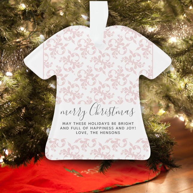 Adorno Clásico Script de Navidad Feliz Rococó Rosa (Subido por el creador)