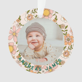 Adorno Classic Floral Baby's First Christmas Ornament