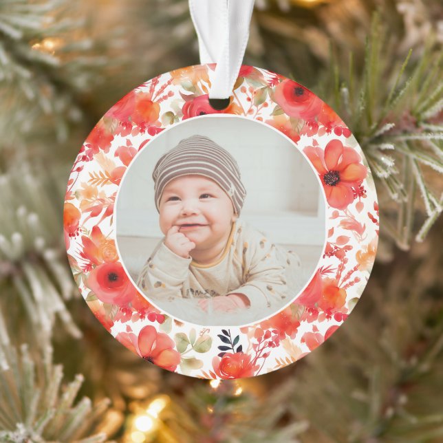 Adorno Classic Floral Frame Baby's First Christmas  (Árbol)