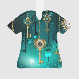 Adorno Claves de esqueleto antiguas sobre fondo verde