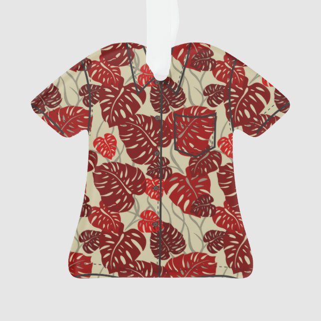 Adorno Cliff Hanger Hawaiian Monstera Leaf Aloha Shirt (Anverso)