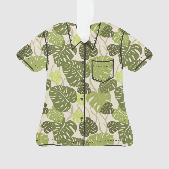 Adorno Cliff Hanger Hawaiian Monstera Leaf Aloha Shirt (Anverso)