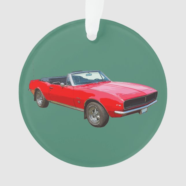 Adorno Coche convertible rojo del músculo de 1967 Camaro (Anverso)