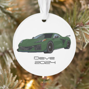 Adorno Coche deportivo C8 Corvette de mano verde oscuro d