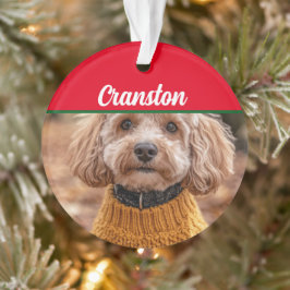 Adorno Cockapoo Santa Dog con el nombre y la foto