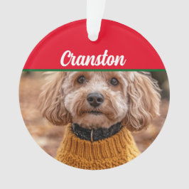 Adorno Cockapoo Santa Dog con el nombre y la foto