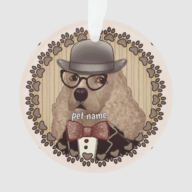 Adorno Cocker Spaniel con gafas (Anverso)