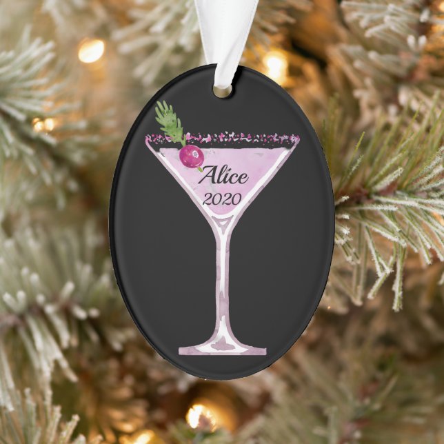 Adorno Cóctel Navidades rosados personalizado (Árbol)