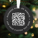 Adorno Código QR | Negros Navidades modernos<br><div class="desc">Una plantilla de adorno de navidad de código QR negro y simple personalizado en un estilo minimalista moderno que se puede actualizar fácilmente con tu código QR,  nombre de negocio o sitio web y texto personalizado,  por ejemplo,  escanéenme a...  #QRcode #navidades #ornament #business</div>