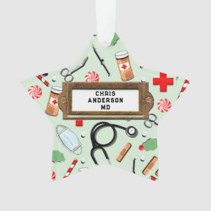 Adorno Coleccionable de vacaciones de médico personalizad