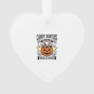 Adorno Coleccionista de Dulces de Halloween Grabado Antig