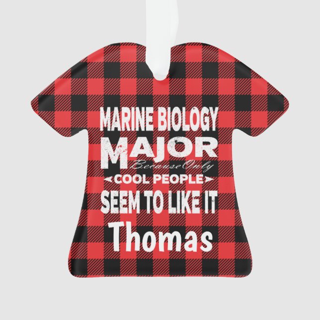 Adorno Colegio de Biología Marina Mayor Red Plaid (Anverso)