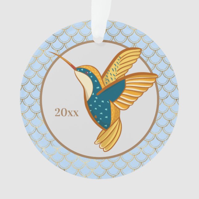 Adorno Colibrí dorada (Anverso)