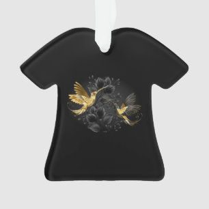 Adorno Colibrí negro y dorado