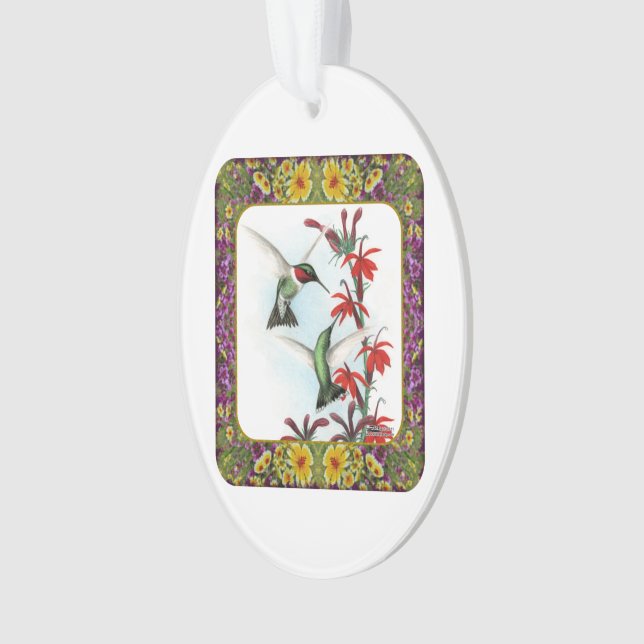 Adorno Colibríes y Flores #5 (Anverso)