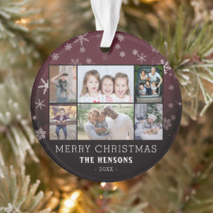 Adorno Collage de Navidad de Copos de Nieve Familia 6 Fot