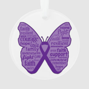 Adorno Collage de palabras mariposa de cáncer pancreático