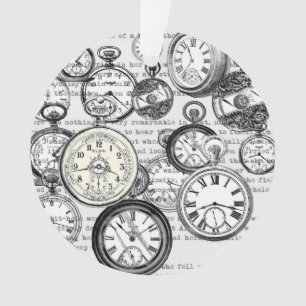 Adorno Collage de reloj de bolsillo victoriano Alicia en 