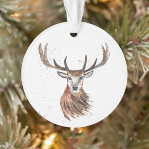 Adorno Colores de agua originales Stag Deer Woodlands Ani