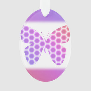 Adorno Colorida pintura de mariposa geométrica rosa púrpu