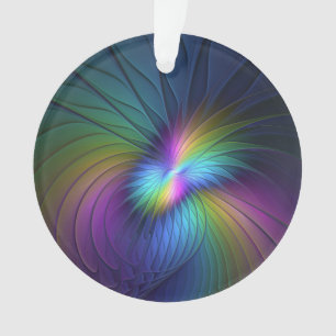 Adorno Colorido Con Azul Moderno Resumen Arte Fractal