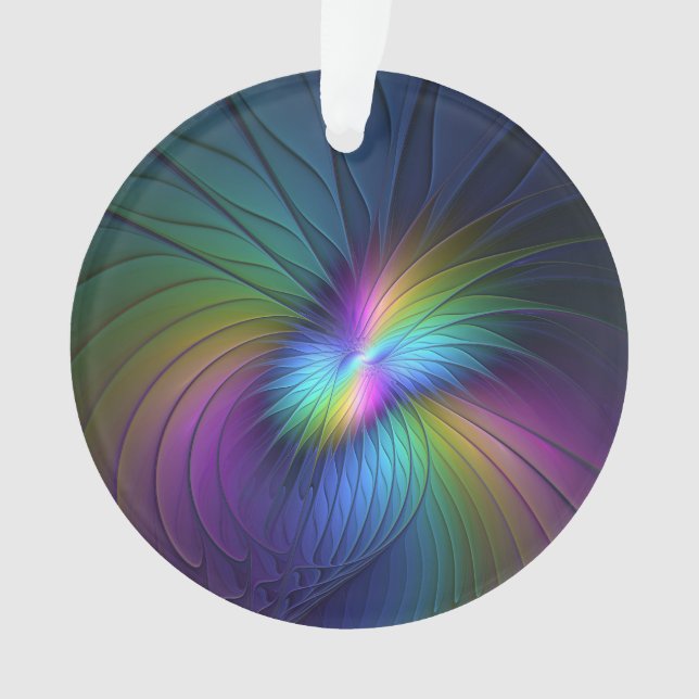 Adorno Colorido Con Azul Moderno Resumen Arte Fractal (Anverso)