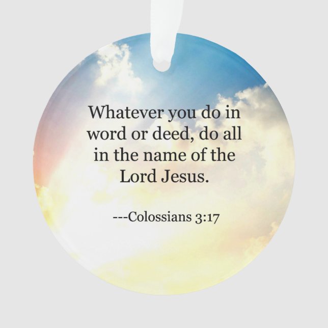 Adorno Colossian 3:17, Escritura Bíblica Cristiana, (Anverso)