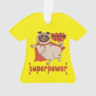 Adorno Comer es mi sobrenombre rojo cloak pug estilo cómi