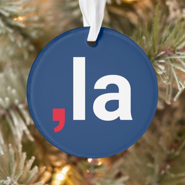 Adorno Comma La kamala pronunciación divertida azul rojo  (Árbol)