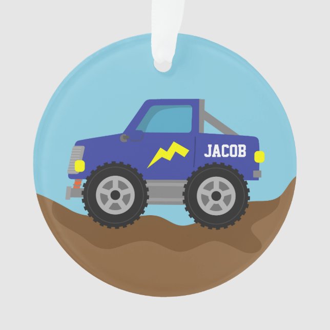 Adorno Compitiendo con el monster truck azul, para los (Anverso)