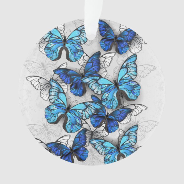 Adorno Composición de las mariposas blancas y azules (Anverso)