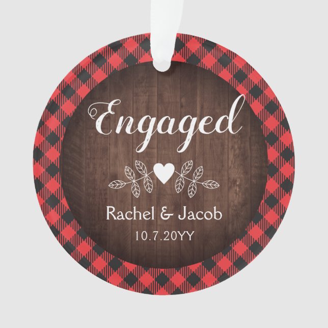 Adorno Compromiso Rústico Plaid Rojo Búfalo (Anverso)