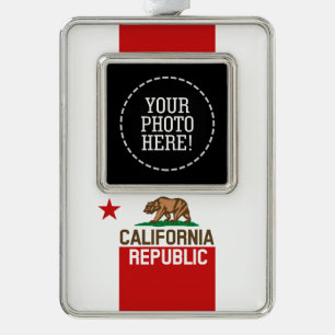 Adorno Con Marco CALIFORNIA REPUBLIC State Flag Red Star Design