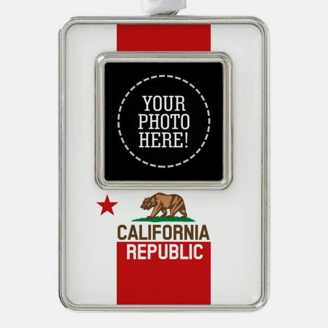 Adorno Con Marco CALIFORNIA REPUBLIC State Flag Red Star Design (Anverso)
