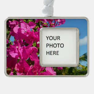 Adorno Con Marco Escenario natural tropical de buganvillas y palmer