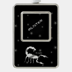 Adorno Con Marco Escorpio Escorpión Diseño Zodiaco en blanco dentro