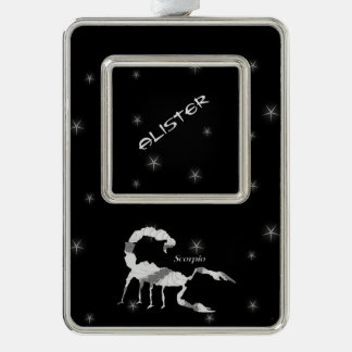 Adorno Con Marco Escorpio Escorpión Diseño Zodiaco en blanco dentro