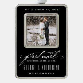 Adorno Con Marco Escritura a mano de vintage Primer Boda de noel