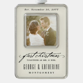 Adorno Con Marco Escritura a mano vintage Primer Boda de fotos de N