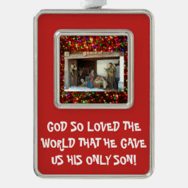 Adorno Con Marco Estrellas de color de la Natividad del pueblo Gran