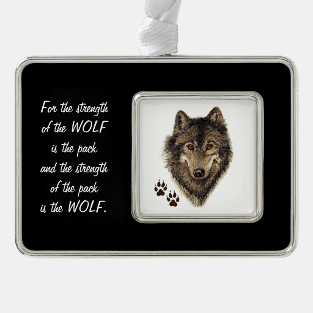 Adorno Con Marco Family Pack Strength Cita Wolf Head Animal Art (Anverso)