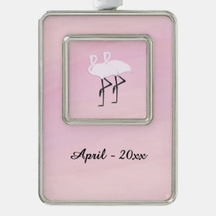 Adorno Con Marco Flamencos rosados